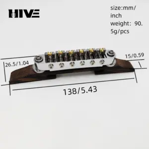Adjustable Guitar Bridge with Wood Base 14 S44e6fe066e964a638d14d774a8d1bd82Y