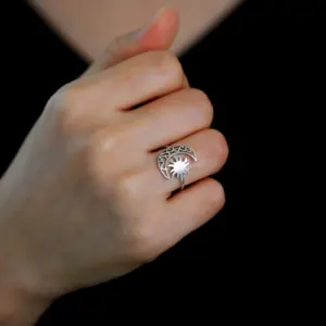 Celestial Crescent Sun Stainless Steel Ring for Women 12 S44f8ac2440a64a4692acae34eae267a9U