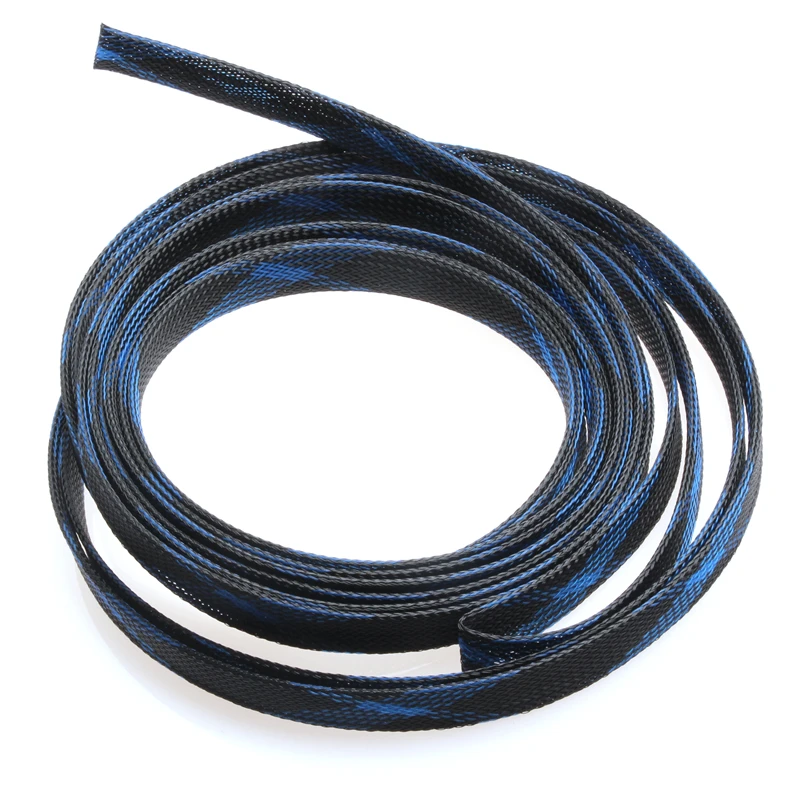 Braided Cable Sleeve 20m 25mm Black/Blue 3 Braided Cable Sleeve 20m 25mm Black/Blue - Image 3