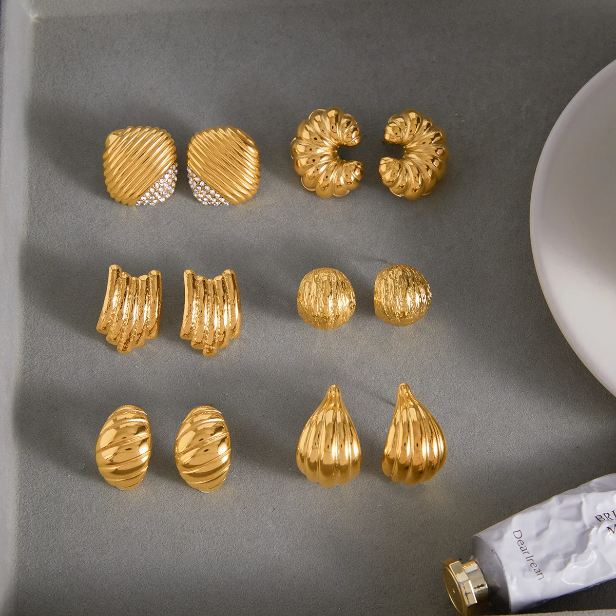 Stainless Steel Geometric Stud Earrings for Women 3 Stainless Steel Geometric Stud Earrings for Women - Image 3