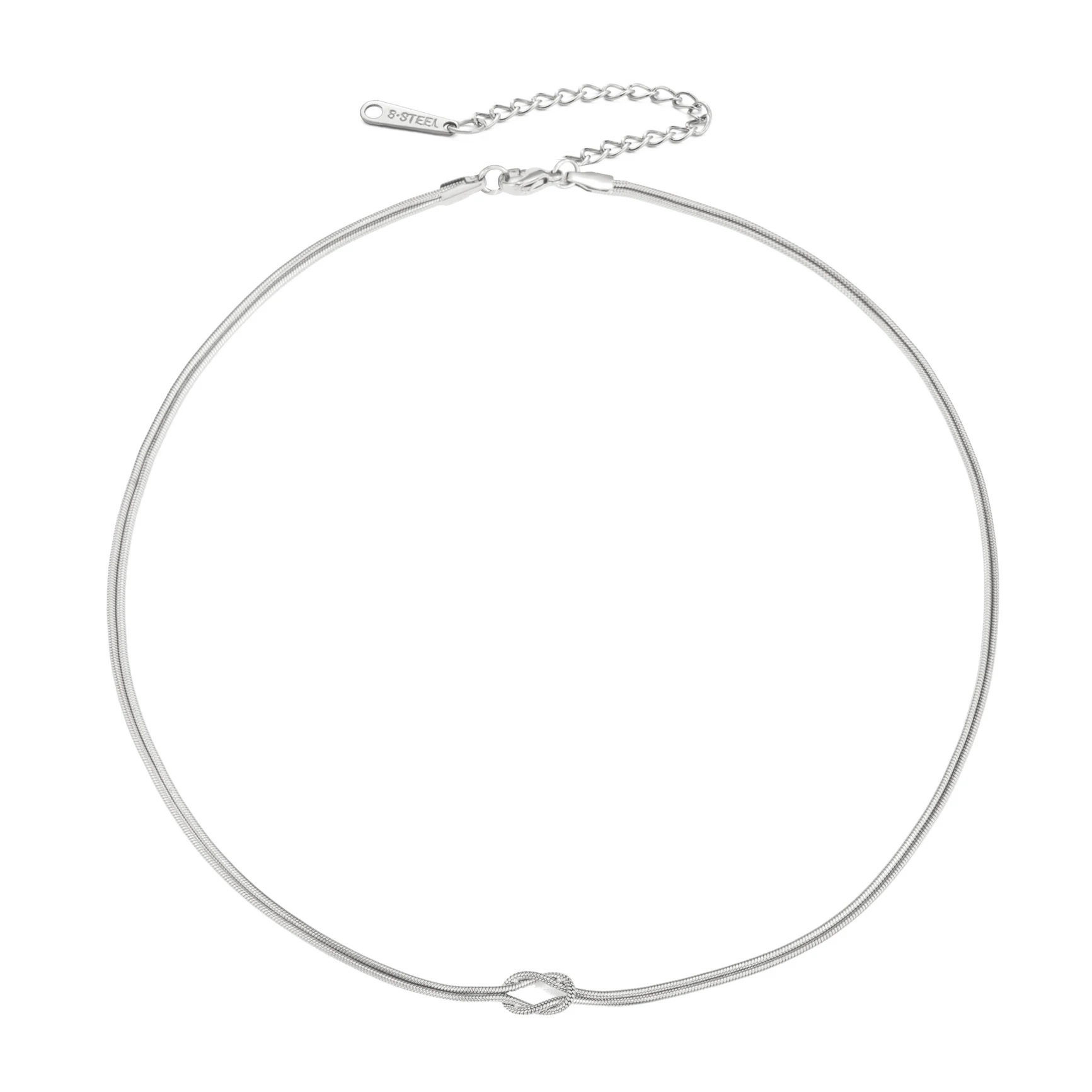 Stainless Steel Double Snake Necklace 7 Stainless Steel Double Snake Necklace - Image 7