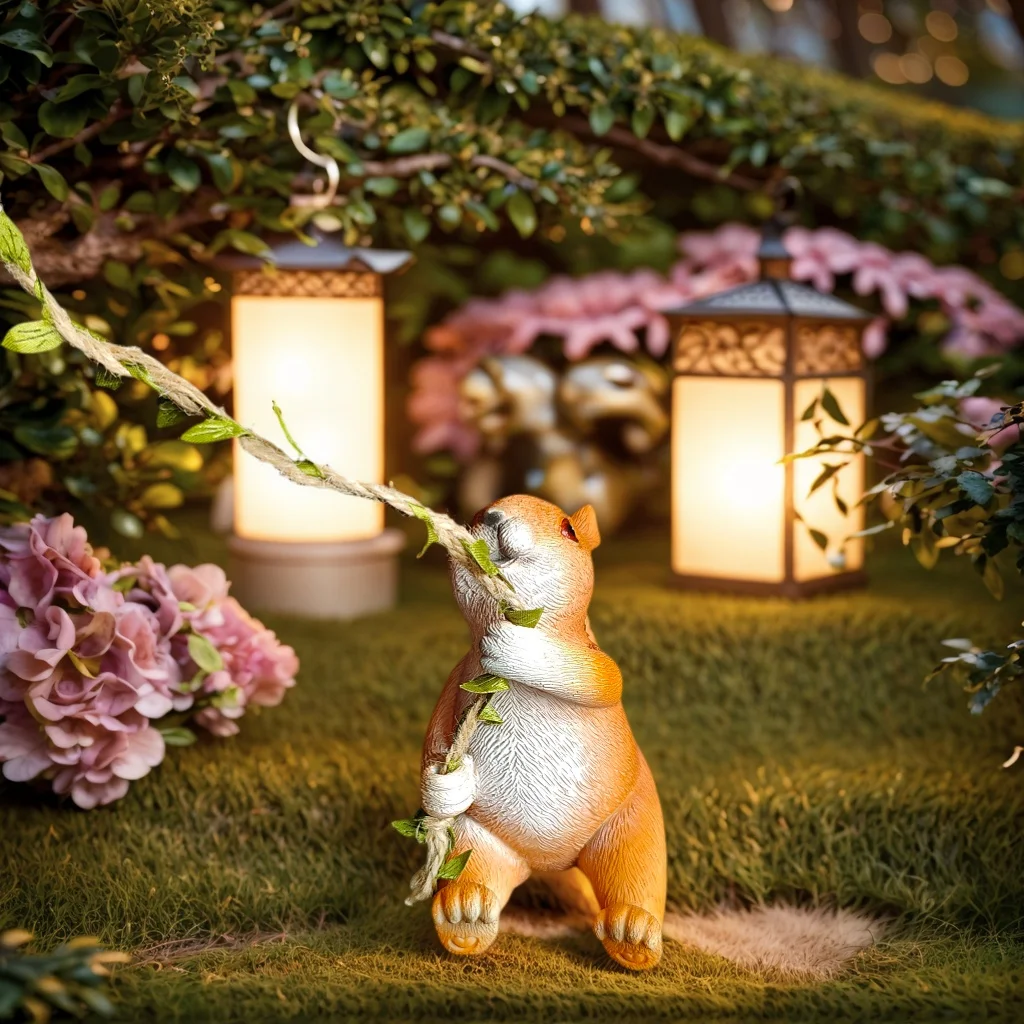 Resin Squirrel Ornament in Natural Tones 2 Resin Squirrel Ornament in Natural Tones - Image 2