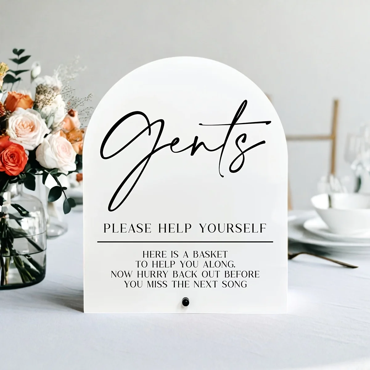Elegant White Acrylic Wedding Sign 4 Elegant White Acrylic Wedding Sign - Image 4