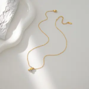 Minimalist Two-Tone Stainless Steel Necklace 10 S454ed69a41a649759f3ef61f01463cbfN