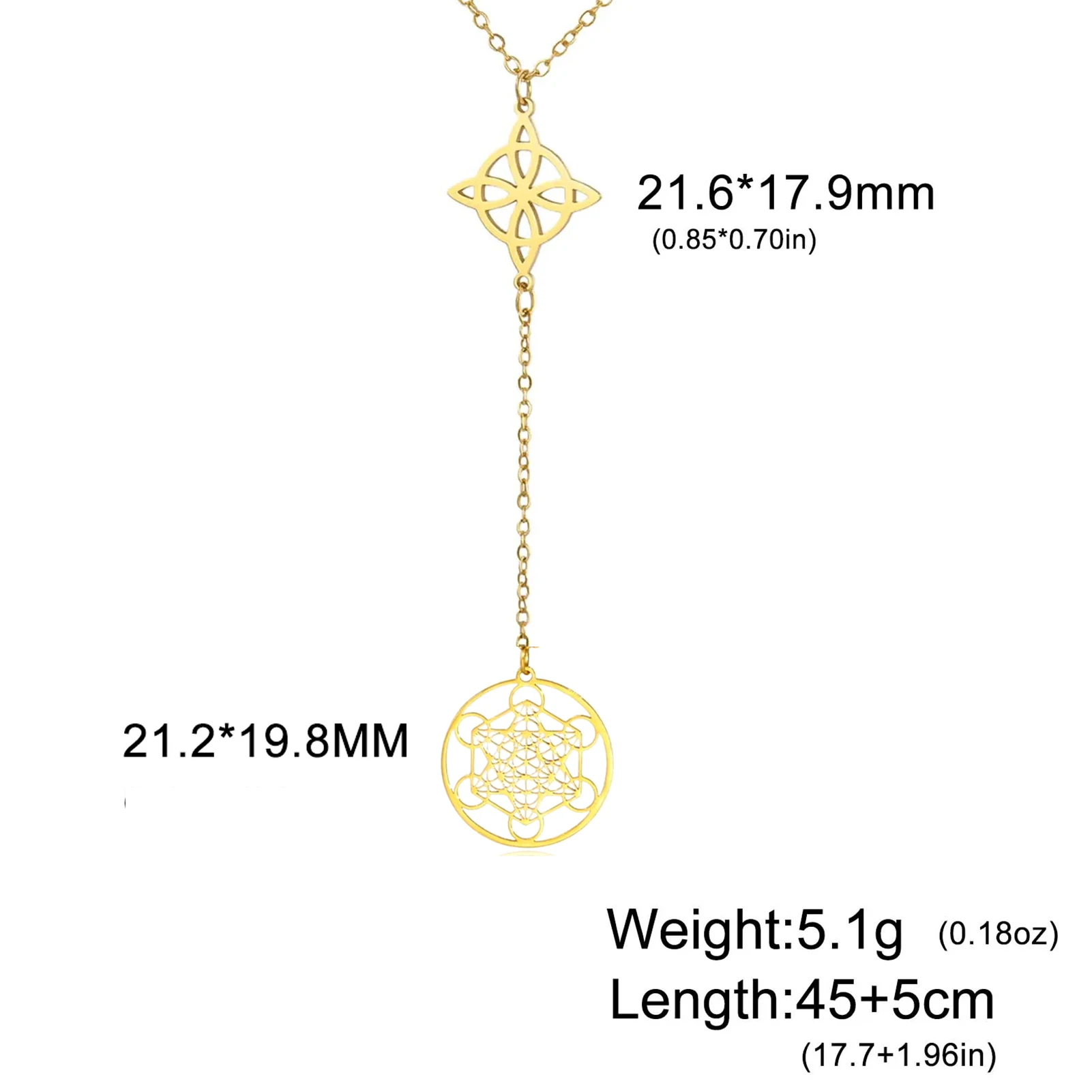 Metatron Cube Witch Knot Necklace in Stainless Steel 10 Metatron Cube Witch Knot Necklace in Stainless Steel - Image 10