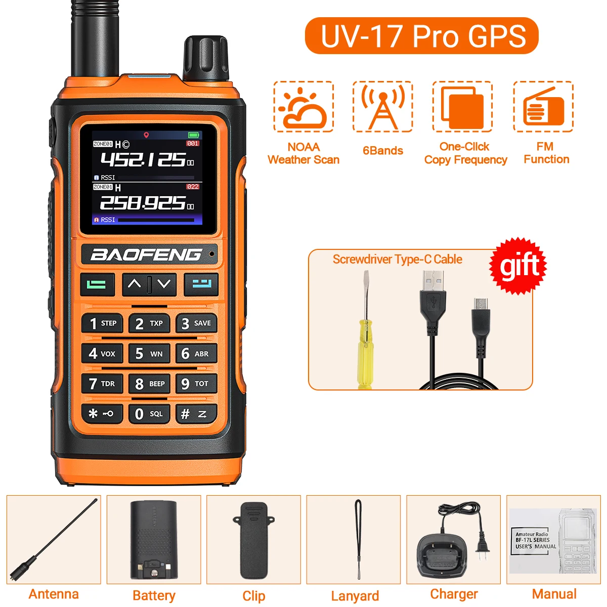 Baofeng UV-17 PRO GPS Walkie Talkie with 6 Bands 8 Baofeng UV-17 PRO GPS Walkie Talkie with 6 Bands - Image 8