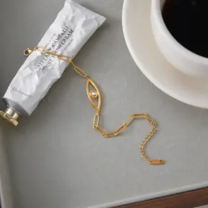 Elegant Gold-Finish Stainless Steel Evil Eye Bracelet 11 S458ddef511524c92bae0e29933d992955