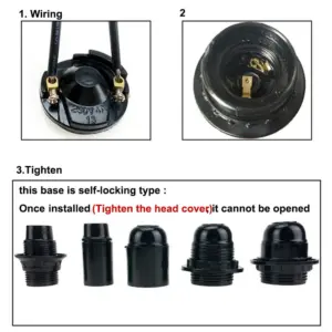 Black E27/E14 Lamp Holder for DIY Lighting 12 S45a7c5ed34594baa8d8eaf3a5b2aa379C