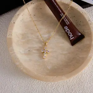 Stainless Steel Gold Cross Necklace JDN0307035 12 S45b371bf328345919ea432e91440dc9a3