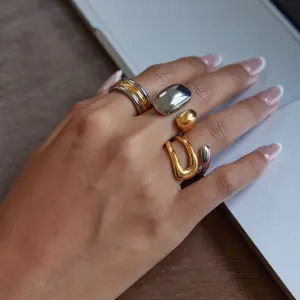 Triple-Color Stainless Steel Women's Ring 8 S45b6e13a5b4b4df08307c2e45a2fcbd7V