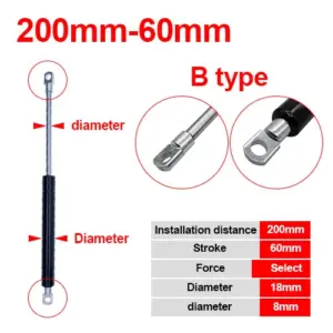 Gas Spring Folding Hinge 200mm Center Distance 16 S45dda7af57744b4198f87c07841f86f4H