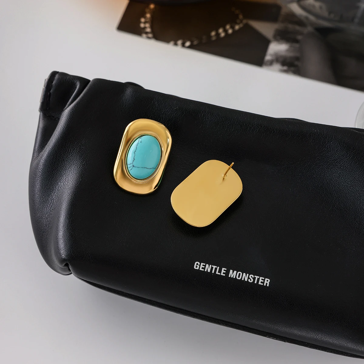 Stainless Steel Blue Turquoise Earrings 5 Stainless Steel Blue Turquoise Earrings - Image 5