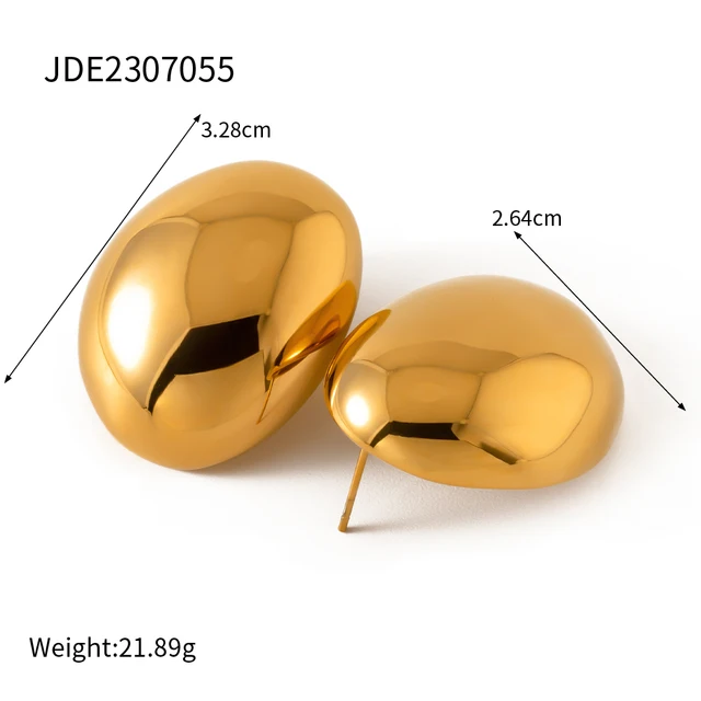 Bold Gold Stainless Steel Hoop Earring 19.5mm 7 Bold Gold Stainless Steel Hoop Earring 19.5mm - Image 7