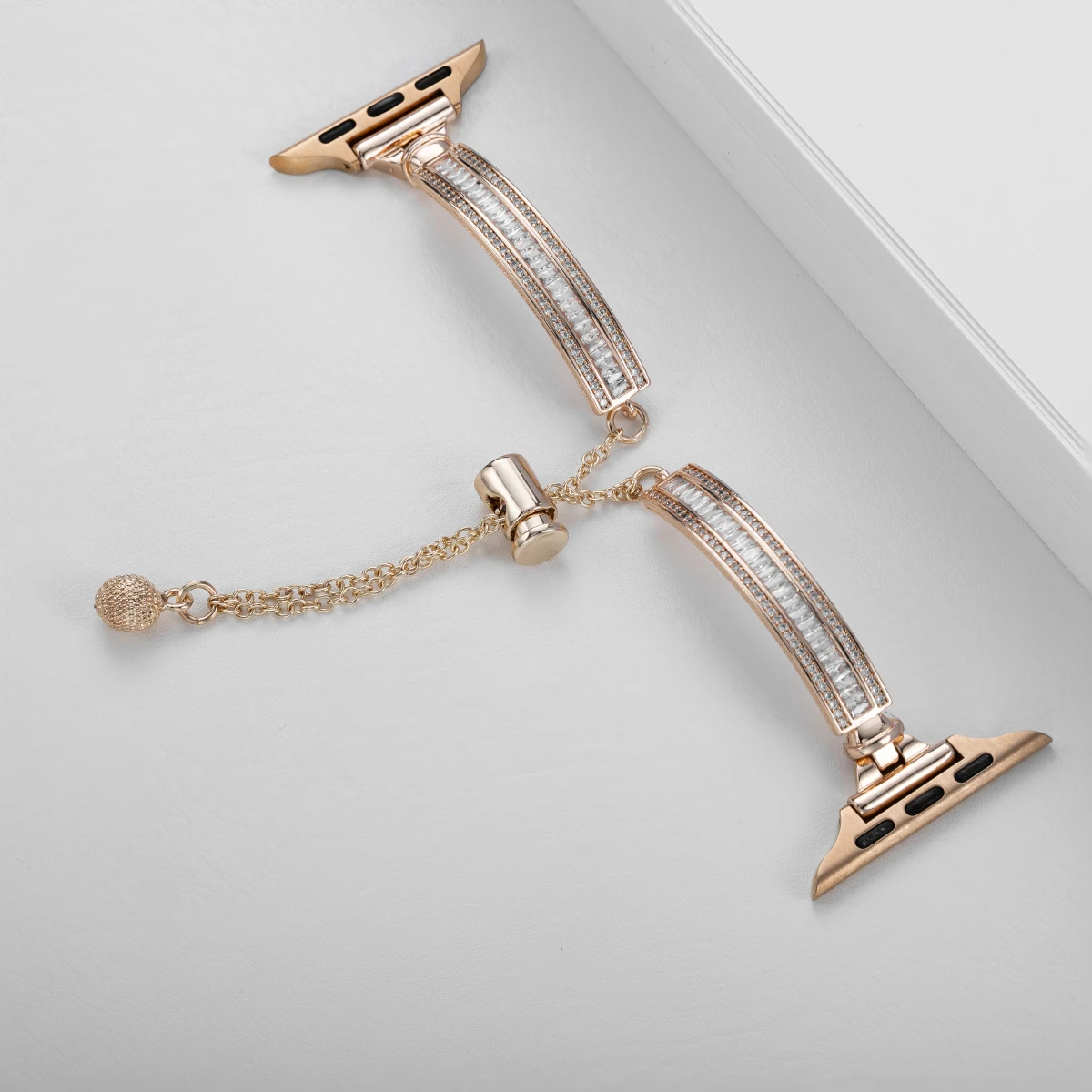 Stainless Steel Diamond-Accent Apple Watch Band 7 Stainless Steel Diamond-Accent Apple Watch Band - Image 7