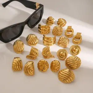 Gold-Toned Stainless Steel Earrings Collection 12 S461bebecc95749309aab3b113e12e73bO