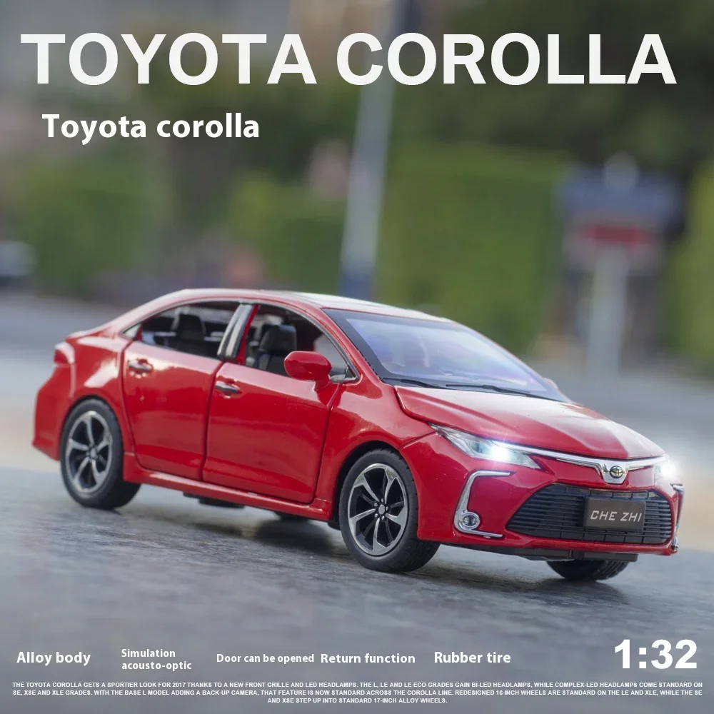 White Toyota Corolla 1:32 Diecast Model 2 White Toyota Corolla 1:32 Diecast Model - Image 2