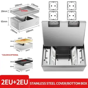Stainless Steel Embedded Floor Socket 130x200mm 16 S463fd3ca7838445bb4683d1dbf5b3bb2E