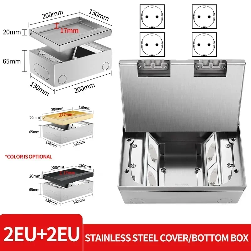 Stainless Steel Embedded Floor Socket 130x200mm 7 Stainless Steel Embedded Floor Socket 130x200mm - Image 7