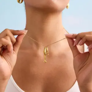 Gold Stainless Steel Pisces Pendant Necklace 8 S46b787ae712c46aaaee0006f687002fci