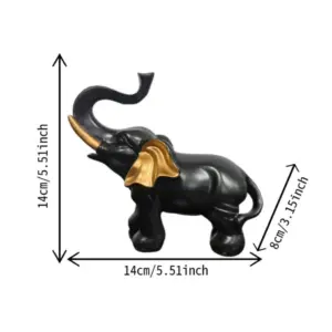 Elegant Black and Gold Lucky Elephant Figurine 11 S46bc867a7adf43bf9f0f38dbbb741c837