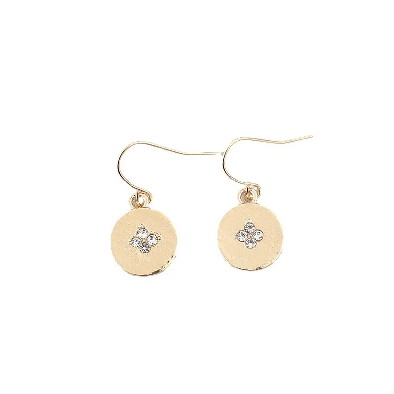 Vintage Gold Round Drop Earrings for Women 5 Vintage Gold Round Drop Earrings for Women - Image 5