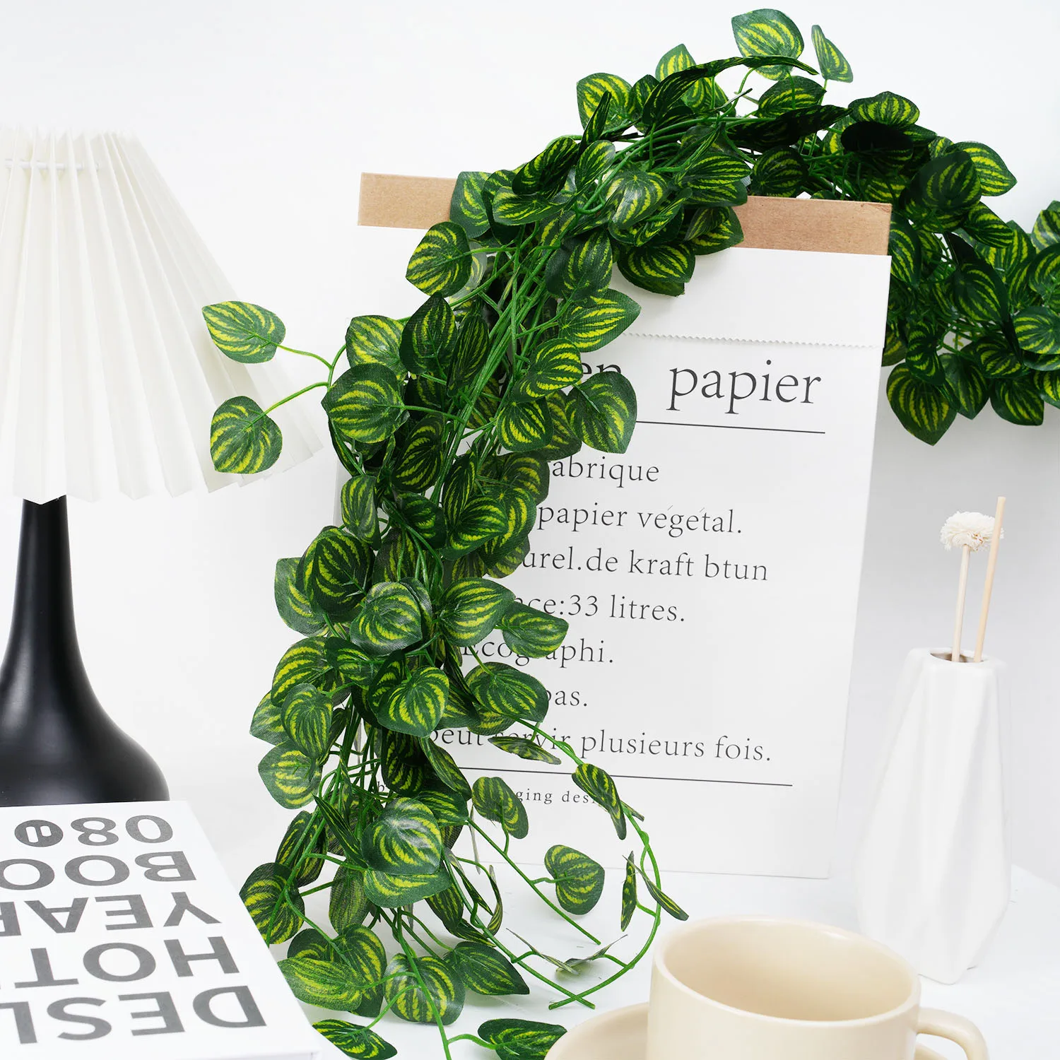 Realistic Artificial Silk Ivy Leaf Garland with 72 Leaves 4 Realistic Artificial Silk Ivy Leaf Garland with 72 Leaves - Image 4