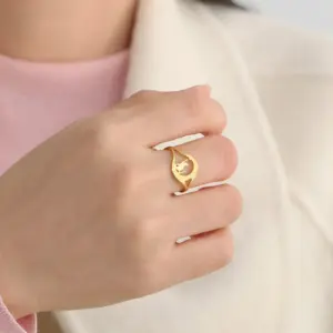 Celestial Cat Ring in 18k Gold Plating 15 S46dc0f2f59c54119b58564097541801dq