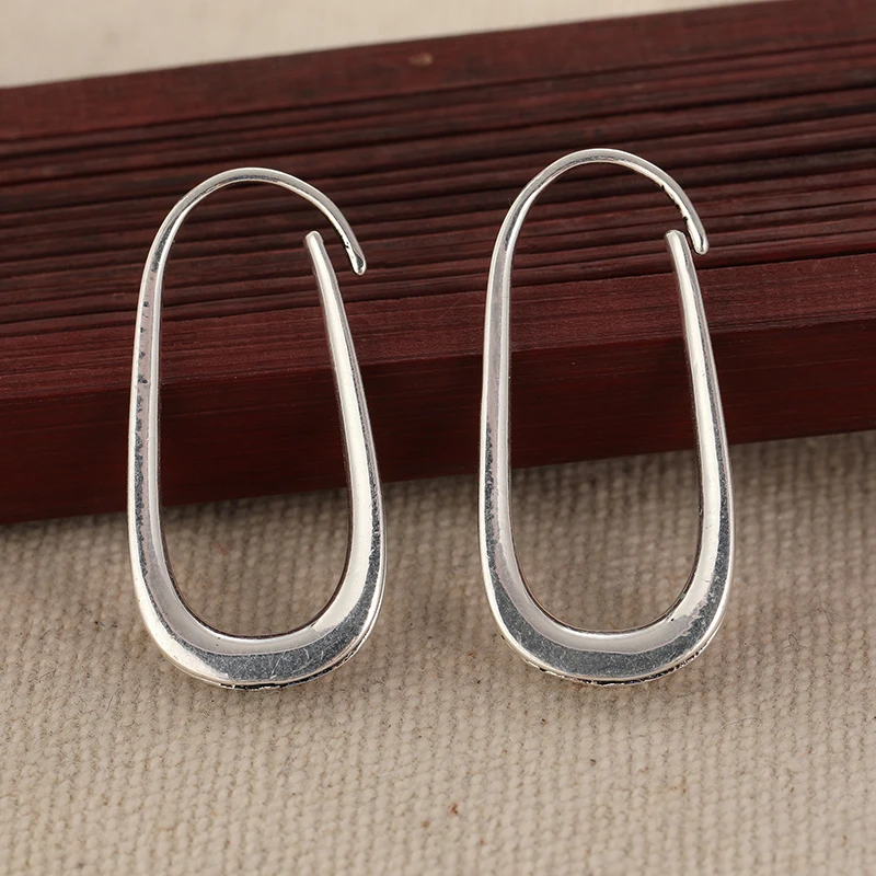 Silver Geometric Drop Earrings for Women 4 Silver Geometric Drop Earrings for Women - Image 4