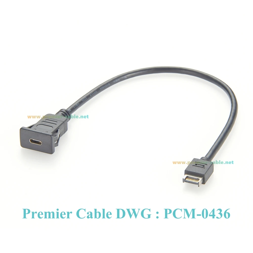 Panel Mount USB C Extension Cable, 0.6m 7 Panel Mount USB C Extension Cable, 0.6m - Image 7