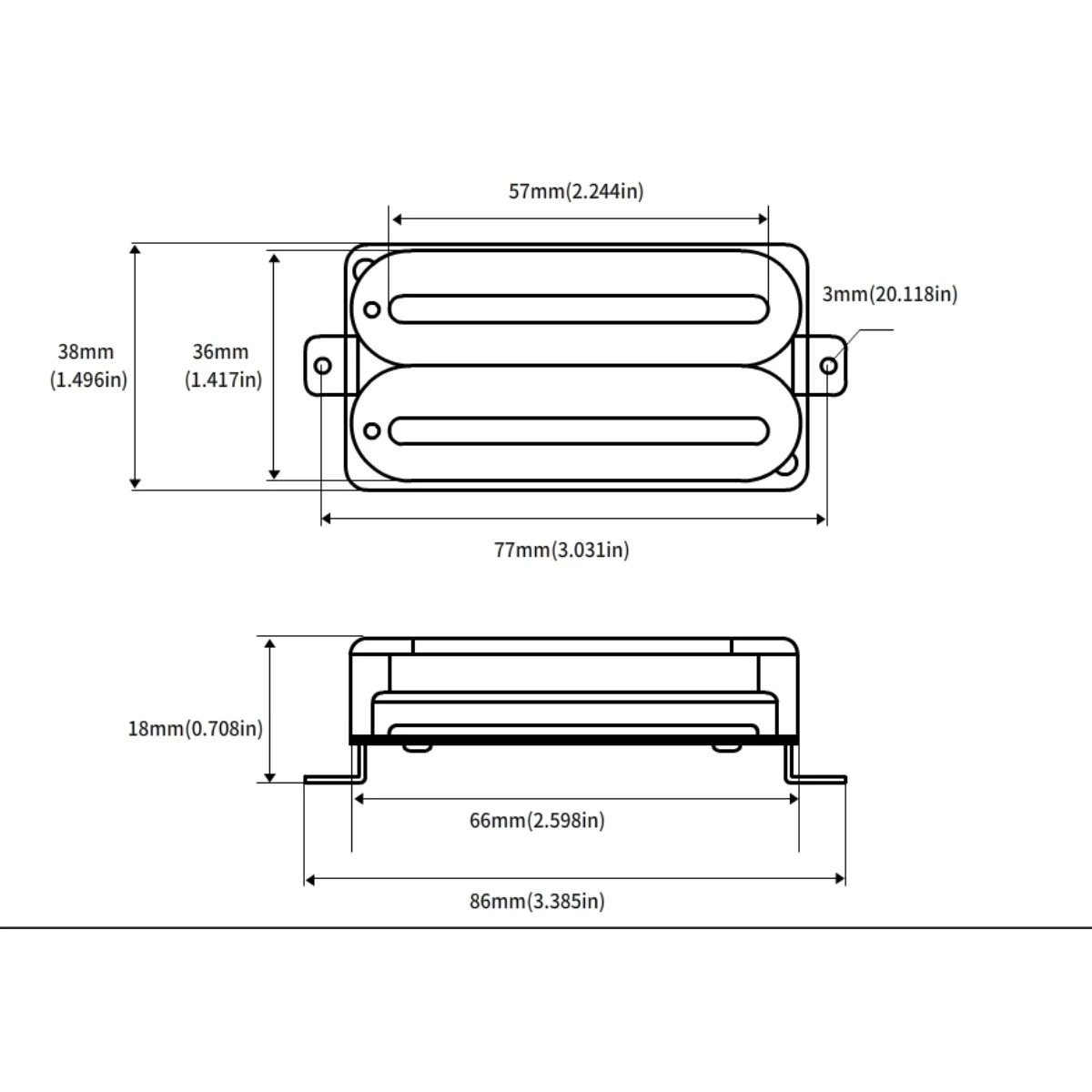 White Dual Blade Humbucker Pickup for Electric Guitars 6 White Dual Blade Humbucker Pickup for Electric Guitars - Image 6