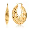 Elegant Gold Stainless Steel Floral Earrings