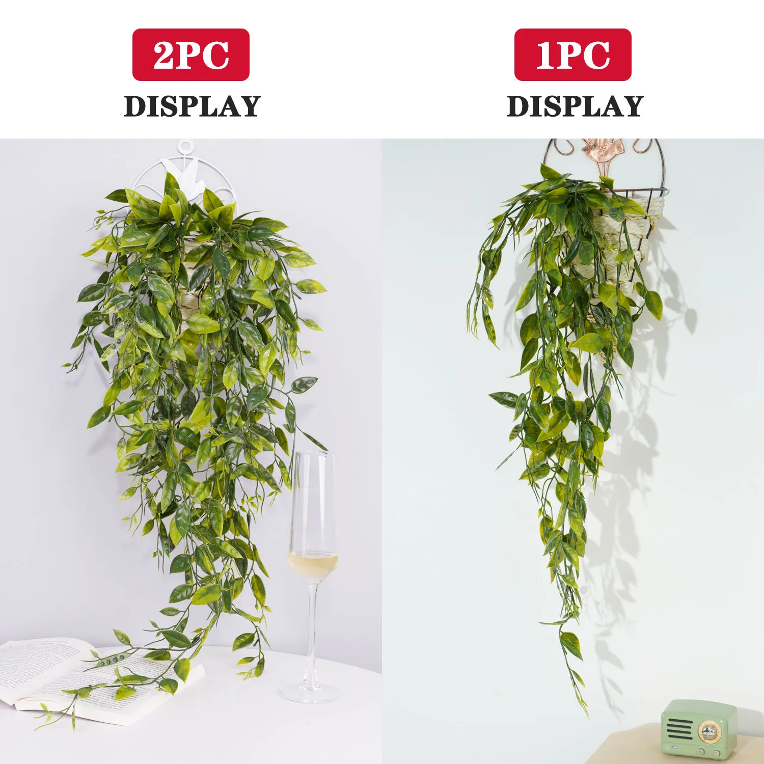 Artificial Eucalyptus Rattan Hanging Plant 50-85cm 5 Artificial Eucalyptus Rattan Hanging Plant 50-85cm - Image 5