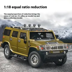 Yellow Hummer H2 Diecast Model 1:18 Scale 12 S47847584ec89479fb85fbacb0a86f1f26