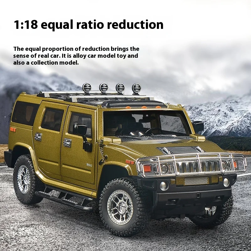 Yellow Hummer H2 Diecast Model 1:18 Scale 3 Yellow Hummer H2 Diecast Model 1:18 Scale - Image 3