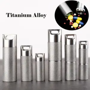 Titanium Alloy Travel Pill Box - Multiple Sizes 11 S47878fb9de944f38b32164c128aaa04dW