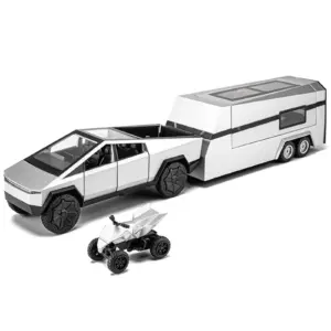 Futuristic Silver Diecast Pickup Truck 1:24 Scale 7 S47891f761997424388b47ae22c3aad98C