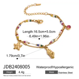 Stainless Steel Gold Bracelet with Charms 15 S479e4a26476c4050b269e20d4709cc5c5