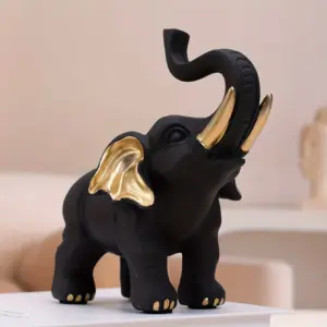 Elegant Black and Gold Lucky Elephant Figurine 9 S47e453f65bea4d3fb5c3f258e1978980P