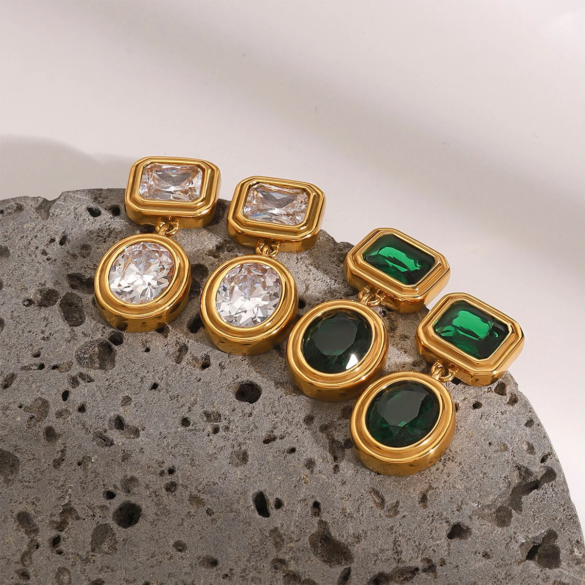 Vintage Geometric Stainless Steel Earrings Set 6 Vintage Geometric Stainless Steel Earrings Set - Image 6