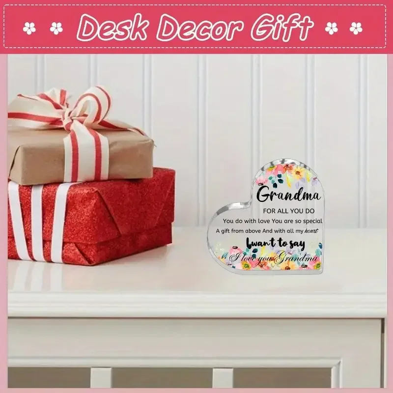 Heart-Shaped Acrylic Plaque for Grandma 6 Heart-Shaped Acrylic Plaque for Grandma - Image 6