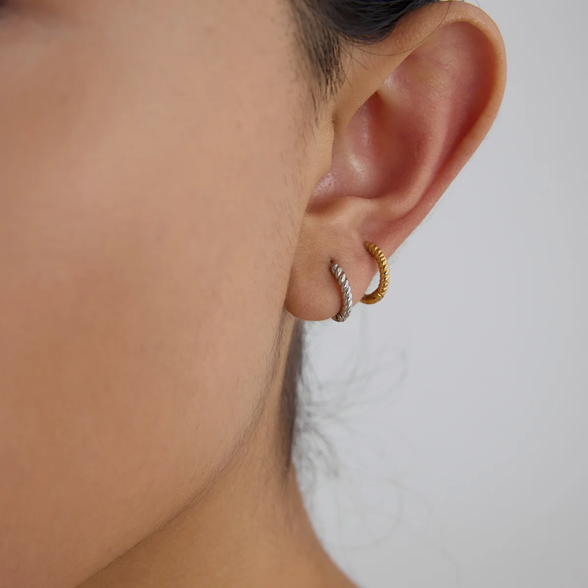 Stainless Steel 12mm Hoop Earrings 3 Stainless Steel 12mm Hoop Earrings - Image 3