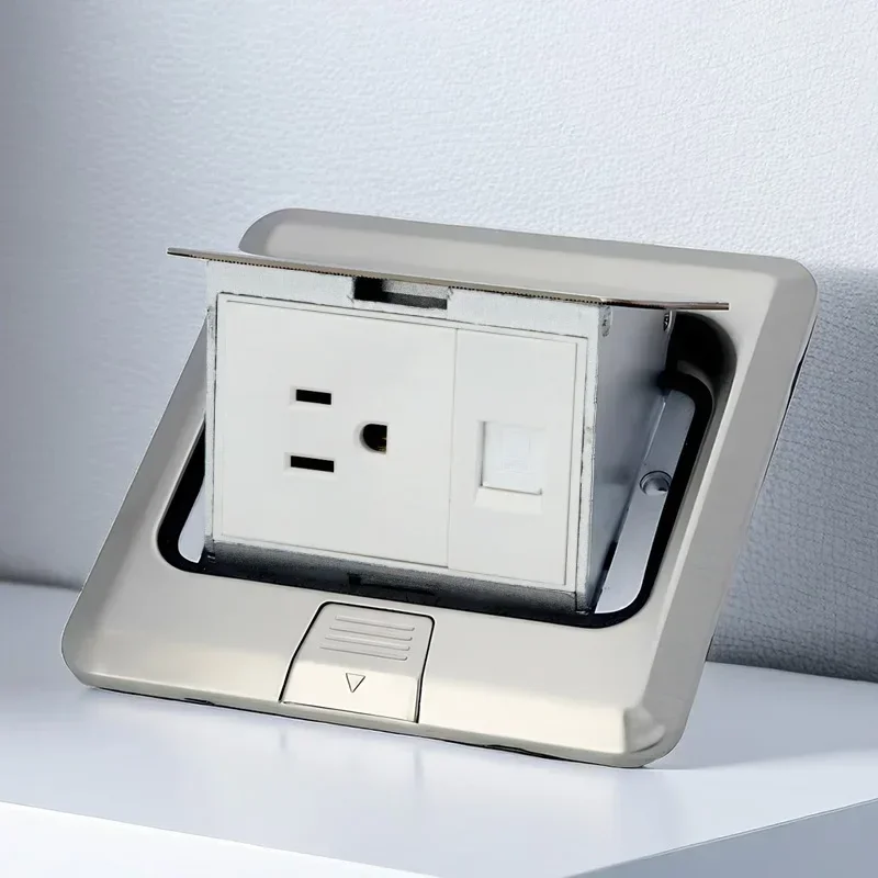 Pop-Up Floor Socket 120x120mm Silver or Gold 8 Pop-Up Floor Socket 120x120mm Silver or Gold - Image 8