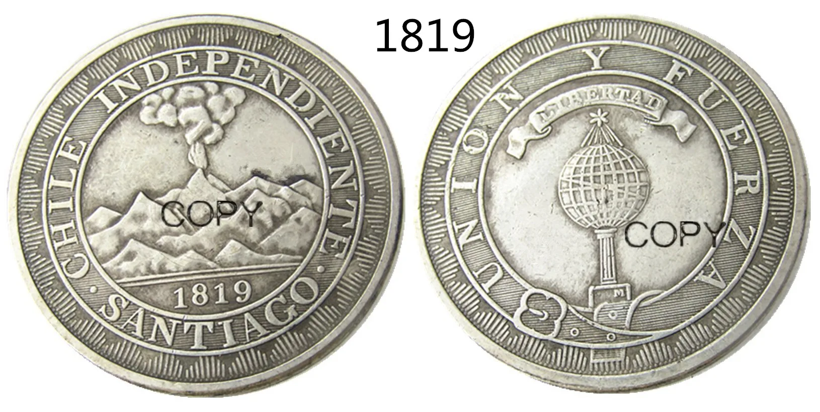 Vintage Chile Peso 1819 Replica Coin 3 Vintage Chile Peso 1819 Replica Coin - Image 3