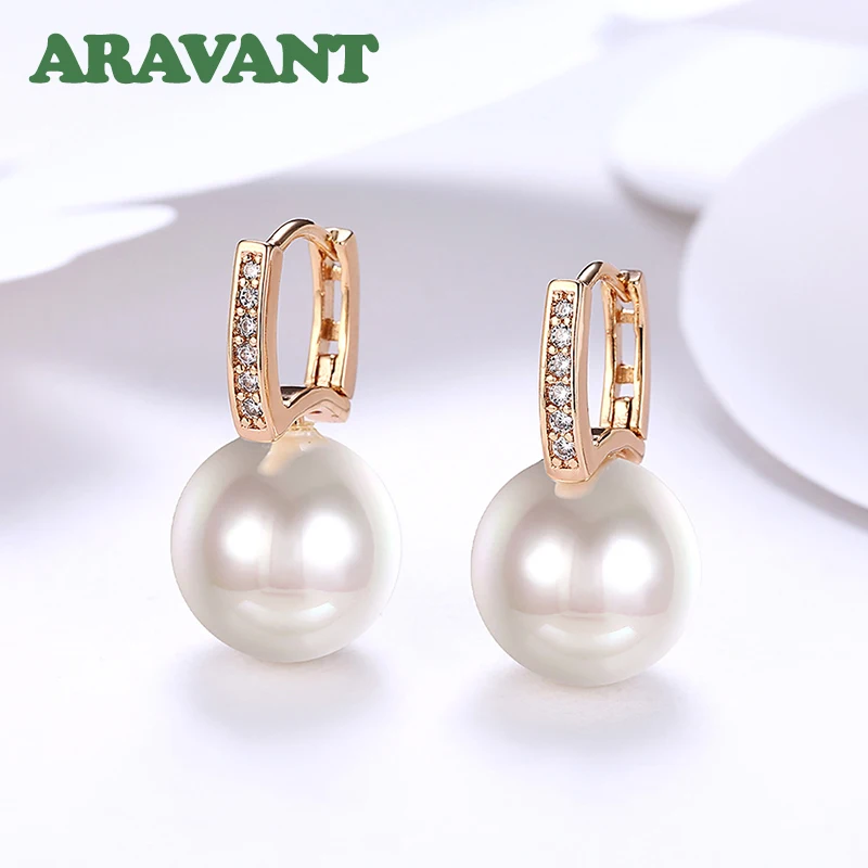Elegant Pearl Drop Earrings in Gold, Silver, Rosé 8 Elegant Pearl Drop Earrings in Gold, Silver, Rosé - Image 8