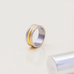 Triple-Color Stainless Steel Women's Ring 12 S484727c366364e5c8687388e4e15dcfcX