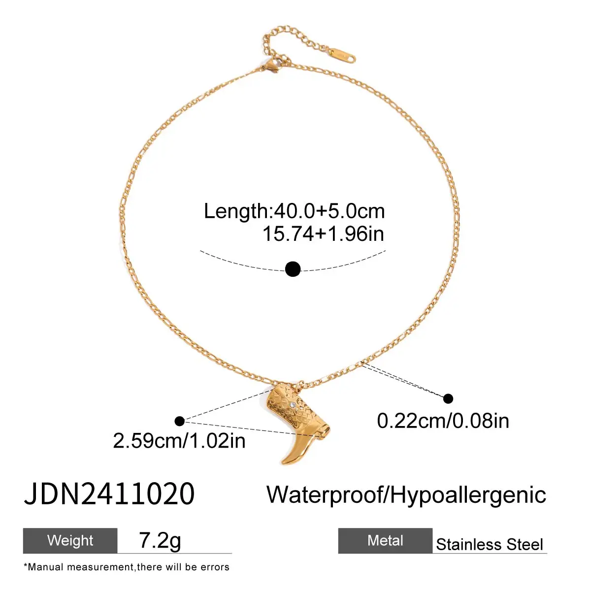 Gold-Plated Stainless Steel Pendant Necklace 7 Gold-Plated Stainless Steel Pendant Necklace - Image 7