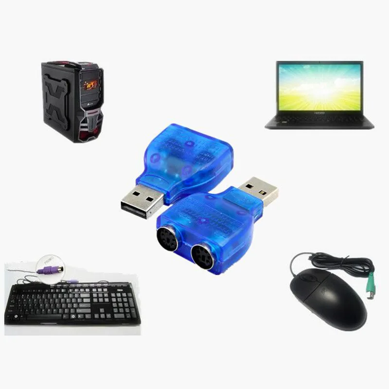 USB Dual PS2 Adapter with Transparent Blue Case 3 USB Dual PS2 Adapter with Transparent Blue Case - Image 3