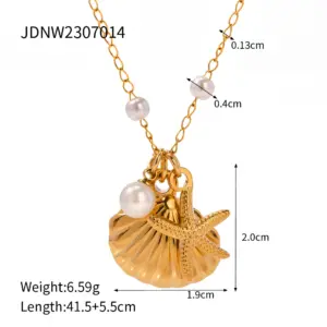 Seaside Charm 45cm Stainless Steel Necklace 13 S48a9547c405444e79d92f001ea921ac0T 1