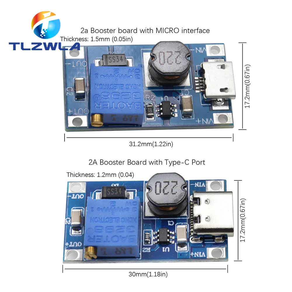 Blue MT3608 Boost Converter Module 2A 6 Blue MT3608 Boost Converter Module 2A - Image 6