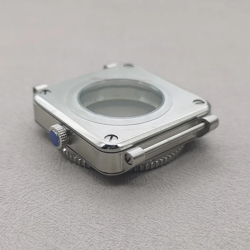 42mm Silver Pilot Watch Case for Automatic Movements 6 42mm Silver Pilot Watch Case for Automatic Movements - Image 6